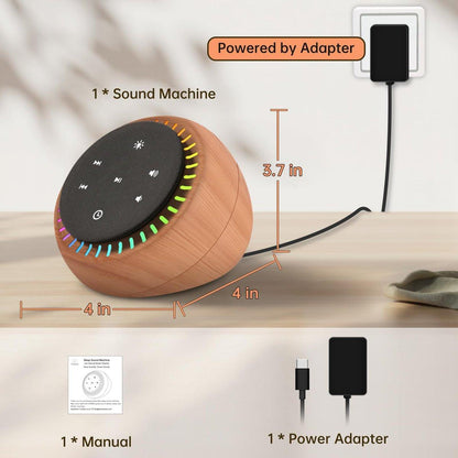 DreamSky Sound Machine for Sleep, White Noise for Sleeping Adults & Baby, Brown Noise Fan for Office Privacy & Noise Canceling, 26 Sounds & RGB Light, USB-C Powered for Home Travel
