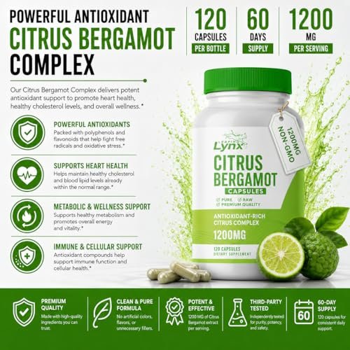 Citrus Bergamot 1200 mg – Heart & – Amount Per Serving: Citrus Bergamot Extract (fruit) 1200 mg – Image 8