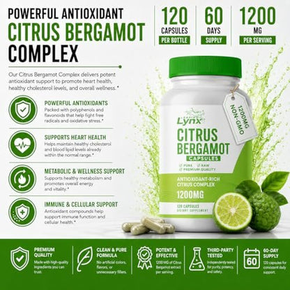 Citrus Bergamot 1200 mg – Heart & – Non-GMO & Pure: Made with non-GMO ingredients and no artificial additives, – Image 4