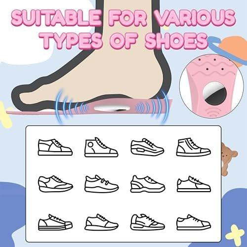 Sifemp Insoles for Airtag Hidden Holder, Tracker Device Case for Kids, Comfortable Inserts for Shoes, Pink Rainbow (Pink, Foot:7.1-7.5IN/Insole:7.6-8.3IN/12.5C-1Y) - görsel 11