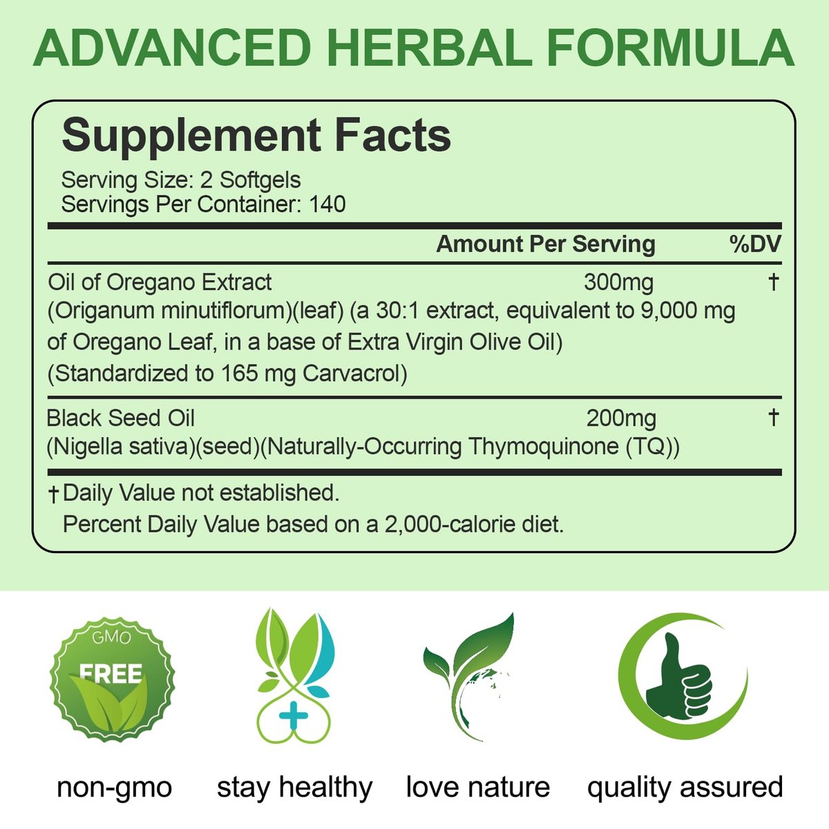 BEWORD Oil of Oregano with Black Seed Oil, 280 Softgels, 9000mg Per Serving – 2-in-1 Oregano Supplement for Immune Health with High Carvacrol & Thymoquinone | Plant-Based, Non-GMO - görsel 1