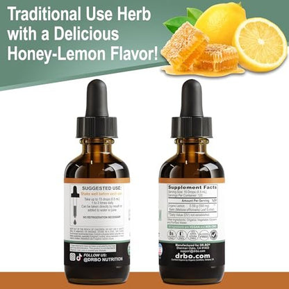 Organic Lemon Balm Extract Tincture - Organic Lemon Balm Leaf Liquid Extract Drops Oil Melissa Officinalis, Calm Relaxation Tea Supplements - Vegan Liquid Drops Tincture Supplement, Kids & Adults 2oz