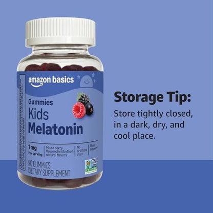 Kids Melatonin 1 mg Dietary Supplement Gummies 90 Count