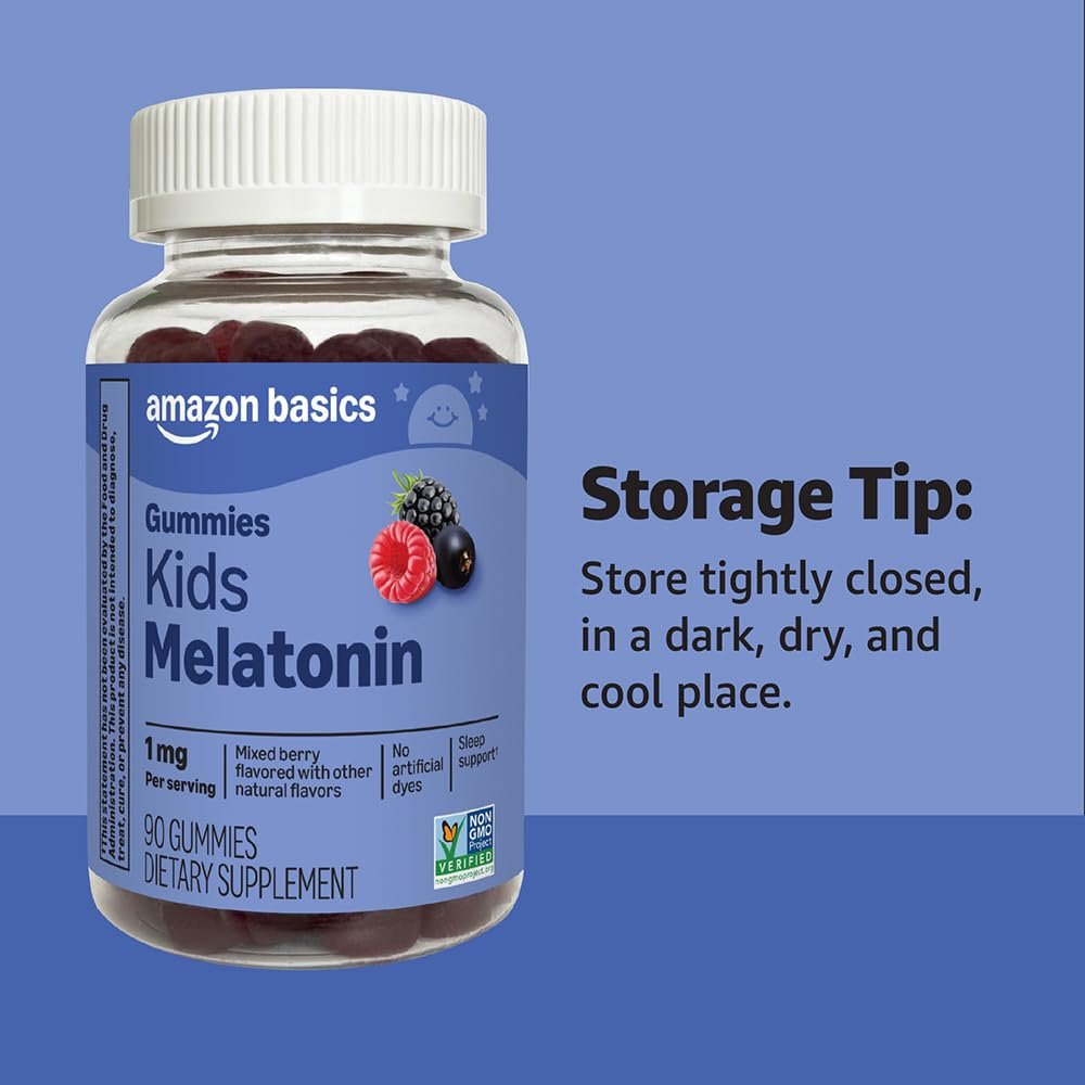 Kids Melatonin 1 mg Dietary Supplement Gummies 90 Count - görsel 9