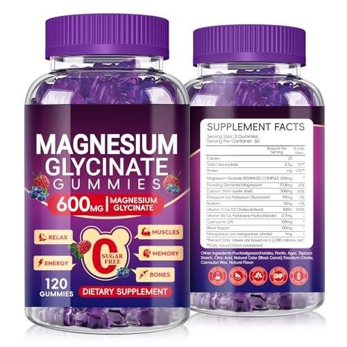 Magnesium Glycinate Gummies 600mg High Absorption, Manganese Glycinate for Women and Men with Vitamin D, B6, and CoQ10 for Adults & Kids, Magnesium for Calm Support & Sleep, 60 Days Supply - görsel 10