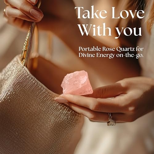 Anima Rose Quartz Crystal – Large 1.6–2" Soft Pink Natural Raw Rose Quartz Stone for Unconditional Love, Healing & Harmony – Ethically Sourced, Presented in Elegant Gift Box - görsel 1