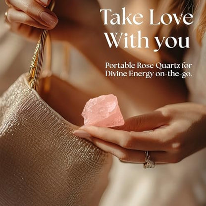 Anima Rose Quartz Crystal – Large 1.6–2" Soft Pink Natural Raw Rose Quartz Stone for Unconditional Love, Healing & Harmony – Ethically Sourced, Presented in Elegant Gift Box