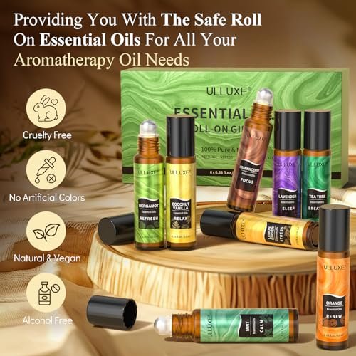 Essential Oils Roll On Set (Pack of 8) 8 – Natural Aromatherapy: Formulated with essential oils known for their – Image 2
