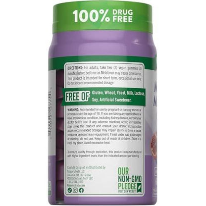 Nature's Truth Melatonin with Magnesium Gummies | 60 Count | Plus L-Theanine | Blueberry Pomegranate Flavor | Vegan, Non-GMO & Gluten Free Supplement