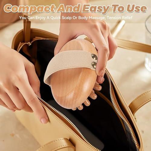 DEBETOOL Wood Therapy Massage Tools - 2-Pack Wooden Meridian Massage Brush for Cellulite, Lymphatic Drainage, Belly Muscle Pain Relief & Body Shaping - görsel 11