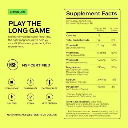 MAGNA Electrolytes Powder Drink Mix for Hydration, Energy & Focus Support with Magnesium L Threonate (7 Servings, Lemon Lime)