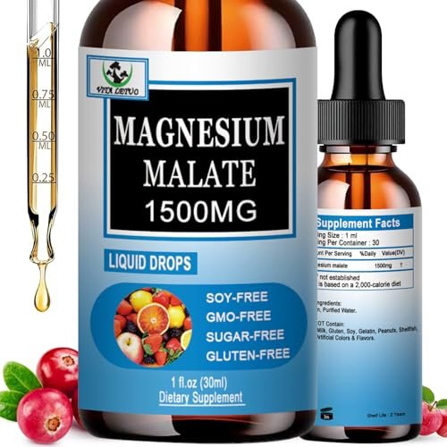 Magnesium Malate Liquid Drops | High Absorption Liquid Magnesium Supplement for Healthy Energy & Muscle Function Support - Magnesium Malate 1500mg for Adults Women & Men | Non-GMO - 30 Servings - görsel 9