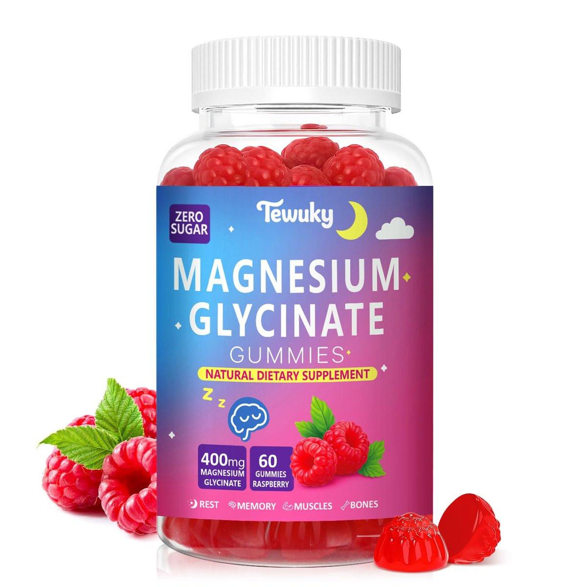 Magnesium Glycinate Gummies 400mg - Sugar Free Vegan Gummies for Adults & Kids with Vitamin D3, B6, C, CoQ10, Collagen, Zinc - Sleep, Muscle, Bone & Memory Support - 60 Raspberry Chewables - görsel 10