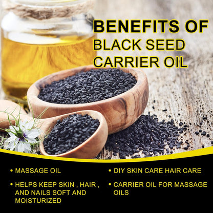 Organic Black Seed Oil - 100% Pure Unrefined, Natural Cold Pressed Black Seed Oil with 2% TQ and a Dynamic Harmony of Omegas 3, 6, 9 Antioxidant, Immune Boost, Joints, Skin & Hair 2.02 Fl Oz (1 Pack)