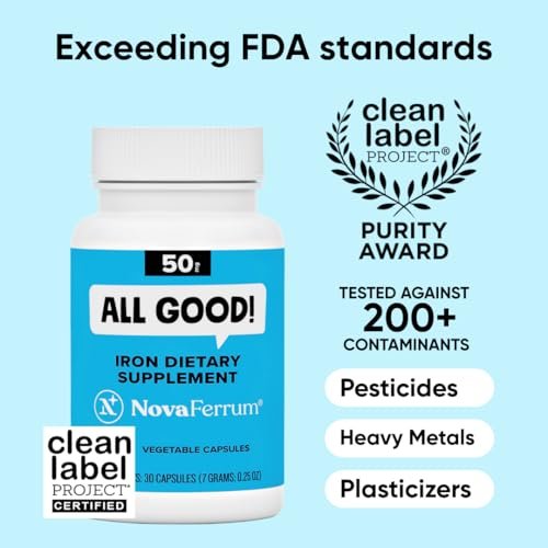 NovaFerrum All Good | Iron Capsule Supplements for Adults | Anemia | 50mg of Iron | 30 Servings | Sugar Free - görsel 4