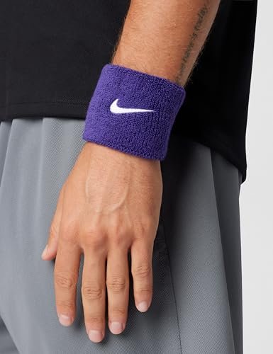 Nike Unisex Adult Swoosh Classic Wristband 2 Pack – Court Purple/White - görsel 3