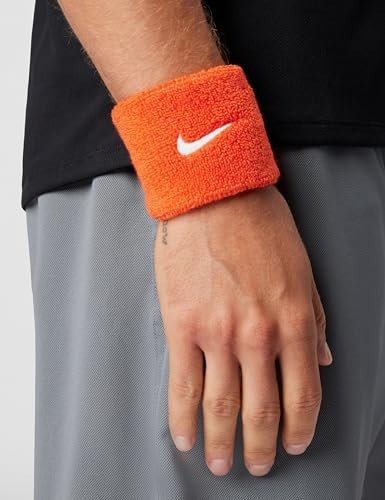 Nike Unisex Adult Swoosh Classic Wristband 2 Pack – Team Orange/White - görsel 1
