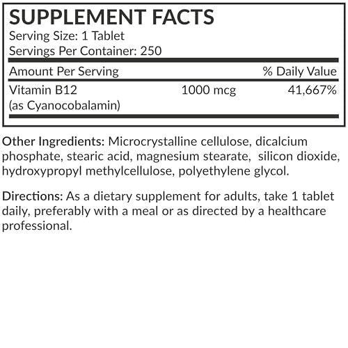 Futurebiotics Vitamin B12 1000mcg Vegetarian Friendly Non-GMO, 250 Tablets - görsel 2