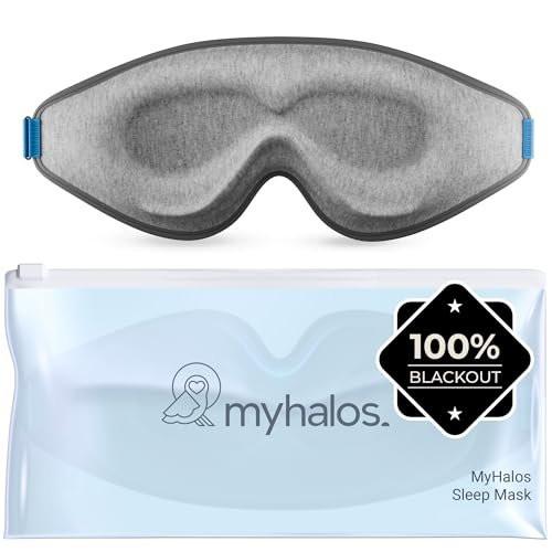 MyHalos® Sleep Mask – 3D Blackout Eye Mask for Women & Men, Side Sleepers, Zero Pressure Memory Foam Eyelash Friendly, Breathable, Award-Winning Sleep Aid for Travel (Grey) - görsel 9