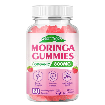 Moringa Gummies - Pure Moringa Leaf – Great Raspberry Flavor: Enjoy the taste of ripe raspberries without any – Image 5