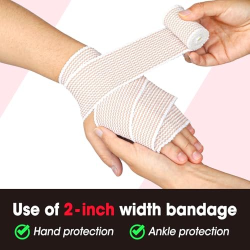 YesBes 6 Pack Premium Elastic Bandage Wrap (2x2, 2x3, 2x4) - Compression Bandage Wrap for Legs, Ankle, Knee, Tummy - görsel 1