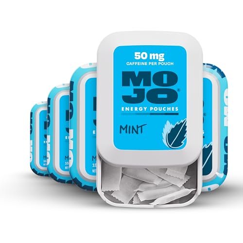 MOJO Energy Pouches Mint Flavor, 50 mg per Caffeine Pouch, 15 Pouches, 5-Pack - görsel 1