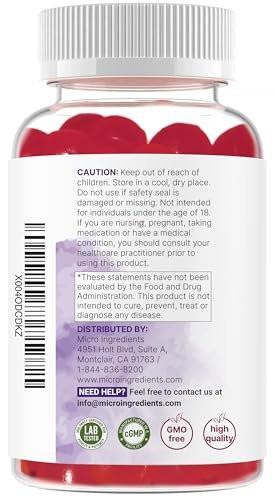 Micro Ingredients Melatonin 20mg Gummies for Adults, 120 Count | Sleep Aid 10mg Melatonin per Gummy | Sugar Free BlackBerry Cherry Flavor | No Drug + Non-Habit-Forming | Non-GMO, Gluten Free - görsel 15