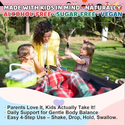 Q'ankyaq Black Walnut Wormwood Liquid for Kids, Gut Cleanse for Children Drops, Natural Detox Support, Gut & Immune Support with Cloves, Garlic, Pumpkin Seeds, Kid-Friendly, Gentle & Natural & Sweet