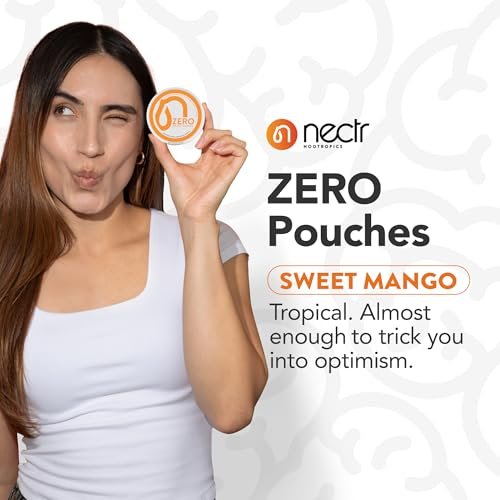 Nectr Energy Zero Pouches - No Caffeine, No Sugar, Zero Calories Mini Pouches for Oral Fixation and Stress Relief - 4 Pucks of 20 - Sweet Mango Flavor - görsel 6