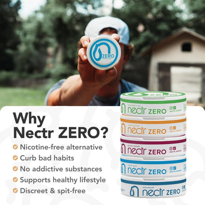 Nectr Energy Zero Pouches - No Caffeine, No Sugar, Zero Calories Mini Pouches for Oral Fixation and Stress Relief - 4 Pucks of 20 - Sweet Mango Flavor