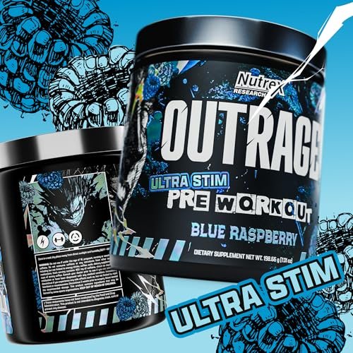 Outrage Ultra HIGH STIM Pre-Workout Powder for Men | 400mg Caffeine, L-Citrulline, Beta-Alanine, Creatine | Extreme Energy, Focus, Strength & Endurance (30 Servings, Blue Raspberry) - görsel 5
