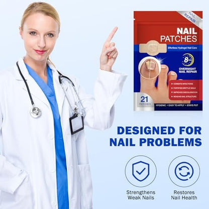 Nail Patches – 21pcs Toenail Treatment Extra – 8-Hour Treatment: Wear overnight while you sleep for maximum – Image 16