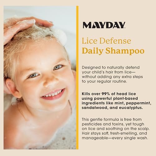 MAYDAY Lice Prevention Shampoo - Sandalwood – Non-Toxic & Pesticide-Free: Safe for children and adults, free from – Image 1