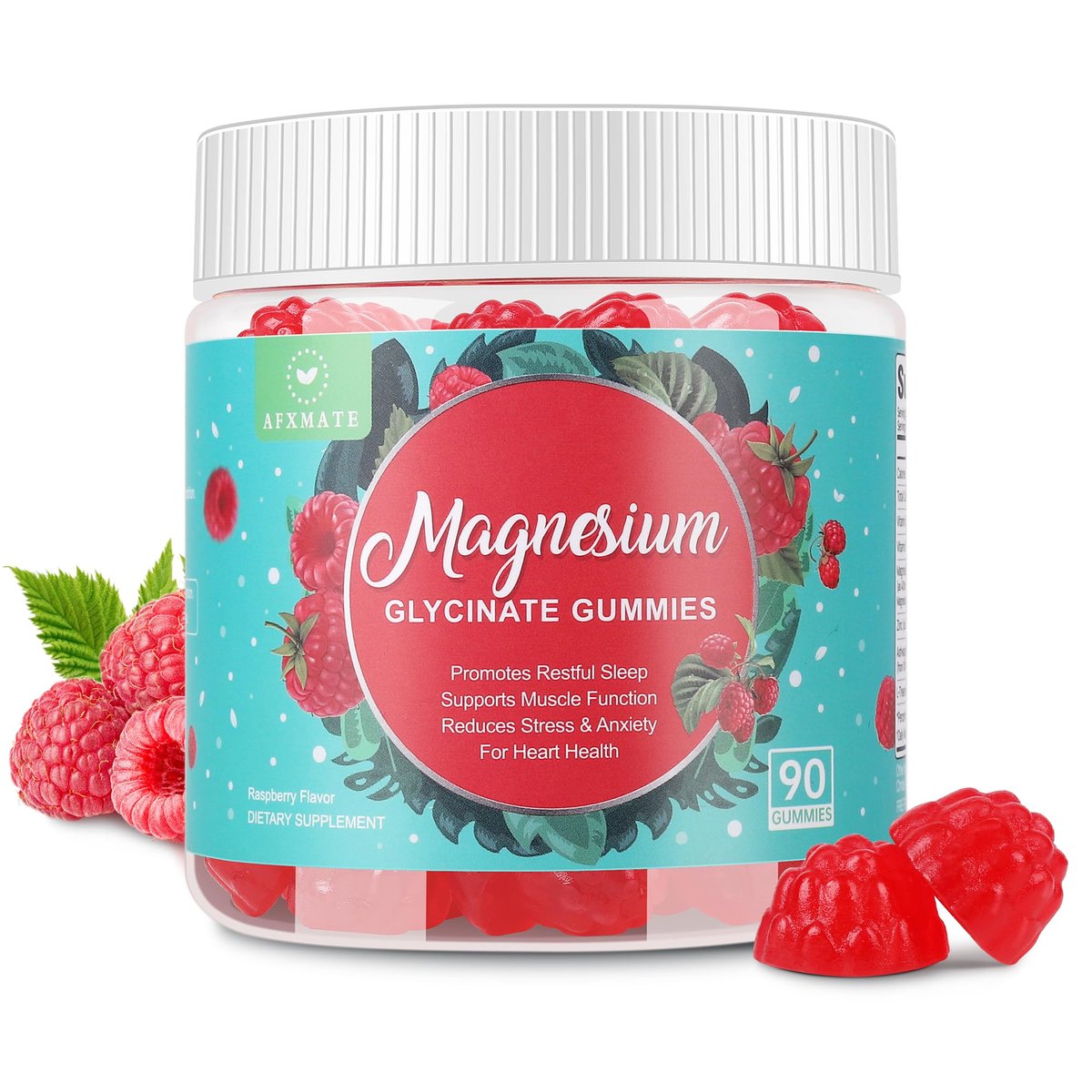 90 Count Magnesium Glycinate Gummies 400 mg - Sugar Free Magnesium Supplement for Adults with Glycinate & Malate, L-Theanine, Ashwagandha, Zinc, Vitamin B6 & D3, Supports Relaxation & Sleep - görsel 4
