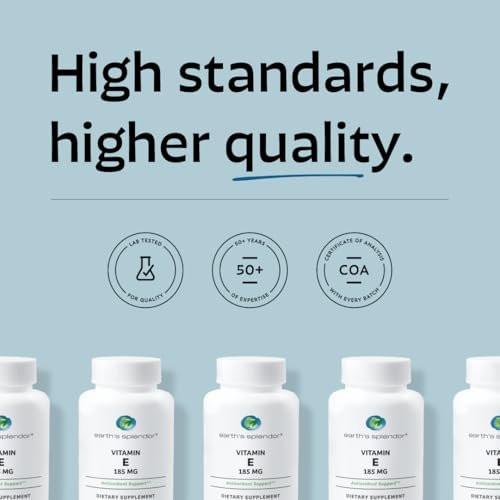 Earth's Splendor Vitamin E, 120 Softgels, 185mg Vitamin E, 4 Month Supply - görsel 10
