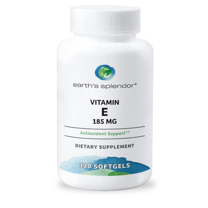 Earth's Splendor Vitamin E, 120 Softgels, 185mg Vitamin E, 4 Month Supply