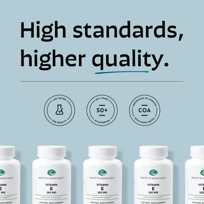 Earth's Splendor Vitamin E, 120 Softgels, 185mg Vitamin E, 4 Month Supply
