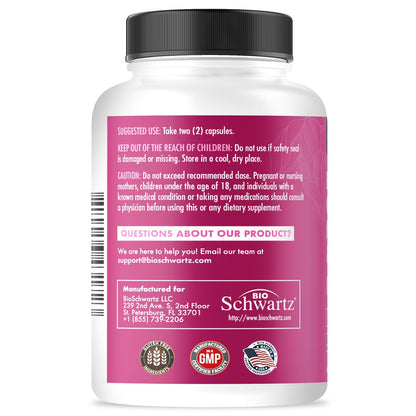 BioSchwartz Biotin Collagen Keratin Supplement - Hair Vitamins for Women - 10000mcg Biotin with Hyaluronic Acid & B Complex - Non-GMO 60 Capsules Beauty Supplement - Hair and Nails Vitamins for Women