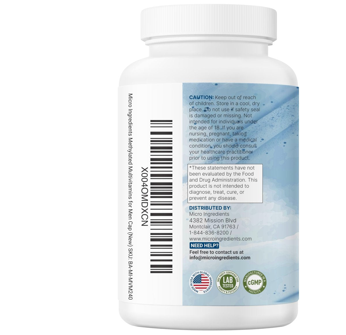 Micro Ingredients Pure Methylated Multivitamin for Men, 240 Capsules | 30 Essential Nutrients with Activated B Complex & Methylfolate + Saw Palmetto, Ginseng, Maca, Lycopene, Vitamin D3 & Zinc - görsel 12