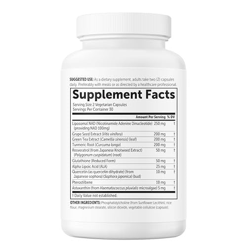 Micro Ingredients Liposomal NAD+ Ultimate – Form: Vegetable capsules (veggie caps) – Image 6