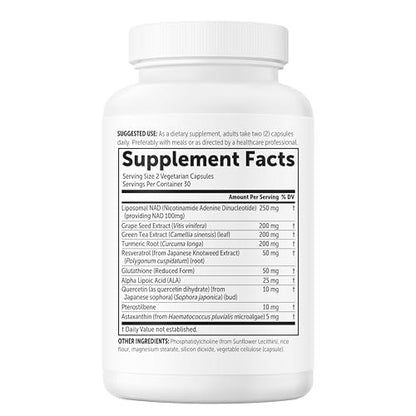 Micro Ingredients Liposomal NAD+ Ultimate – Count: 60 capsules (30 servings per container) – Image 7