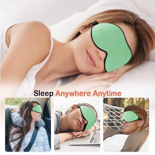 LitBear Sleep Mask for Side Sleeper Women Men, Eye Mask for Sleeping Light Blocking, 3D Contoured Cup Sleeping Mask, Soft Breathable Sleep Eye Mask with Adjustable Strap for Flight, Mint Green - görsel 9