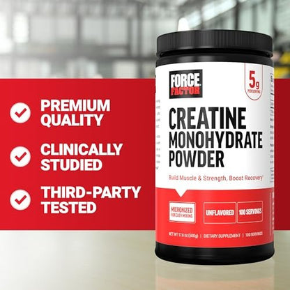 Force Factor Creatine Monohydrate Micronized – 100 Servings per Container: Long-lasting supply for consistent – Image 12