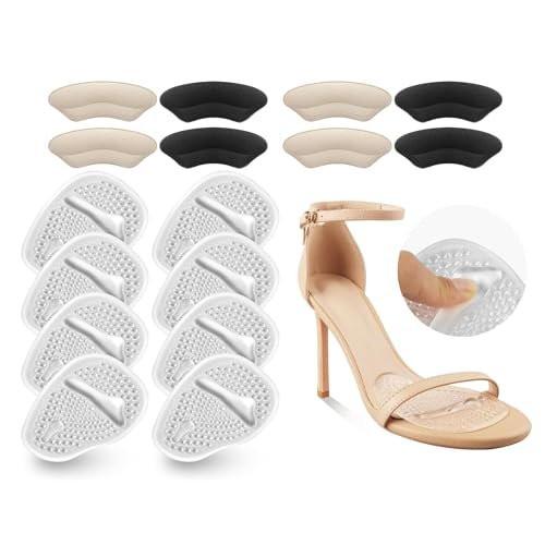 Riootlnm Metatarsal Pads, Ball of Foot Cushions, Heel Pads Inserts for Too Big Shoe, Reduce Foot Pain, No Slip Heel Grips Liners Pads for Loose Shoe, Blisters (8pairsclear) - görsel 2
