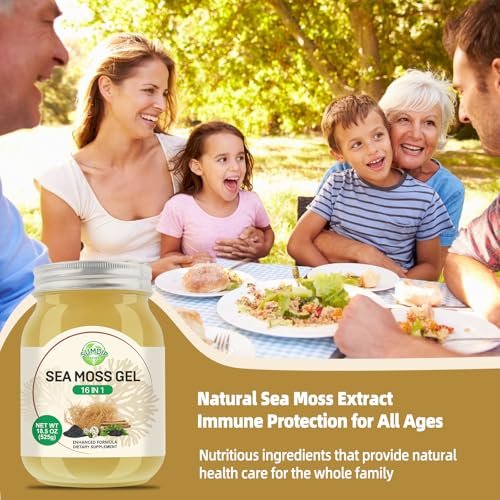 Sea Moss Gel - 18.5 oz Irish Seamoss Gel with Black Seed Oil and Ashwagandha, 16 in 1 Vegan Superfood Rich in Vitamins & Minerals, Raw Wildcrafted Seamoss for Immune & Digestion Support, Original - görsel 13
