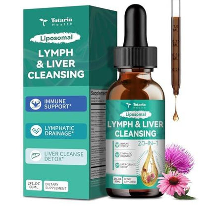 Totaria Strongest ''Lymph-Liver'' Cleanse Detox, Liposomal Organic Milk Thistle, Echinacea, Artichoke Lymphatic Drainage & Liver Repair Supplement with All Vitamins, 2 Fl.Oz