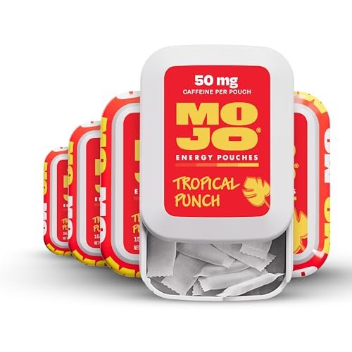MOJO Energy Pouches, Tropical Punch Flavor, 50 mg per Caffeine Pouch, 15 Pouches, 5-Pack - görsel 1