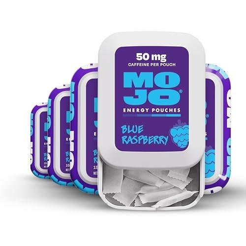 MOJO Energy Pouches Blue Raspberry Flavor, 50 mg per Caffeine Pouch, 15 Pouches, 5-Pack - görsel 1