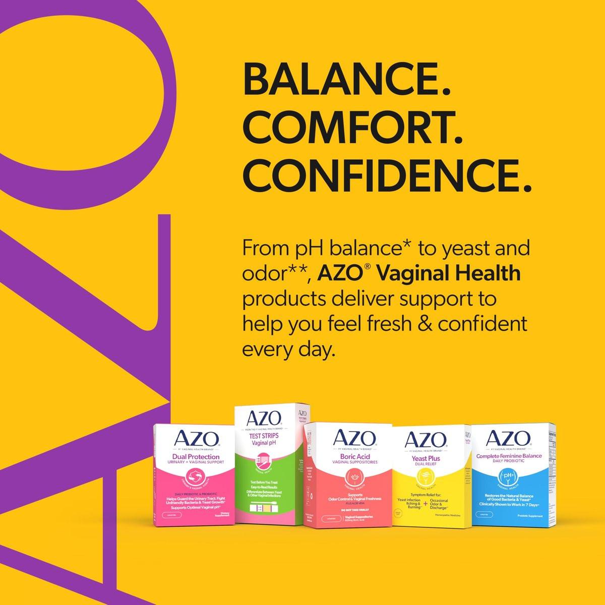 AZO Yeast Plus Dual Homeopathic Yeast Infection Symptom Relief for Women – Vaginal Itching & Burning + Odor & Discharge, Intimate Health Tablets, 2 Pack (60 Count x2), from the #1 Vaginal Health Brand! - görsel 16