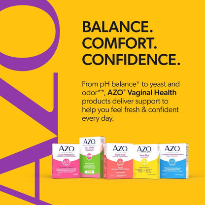 AZO Yeast Plus Dual Homeopathic Yeast Infection Symptom Relief for Women – Vaginal Itching & Burning + Odor & Discharge, Intimate Health Tablets, 2 Pack (60 Count x2), from the #1 Vaginal Health Brand!